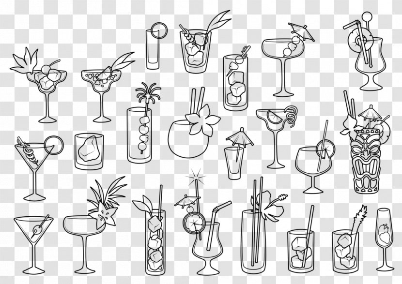 Line Art Cocktail Drawing Architecture - Auto Part Transparent PNG