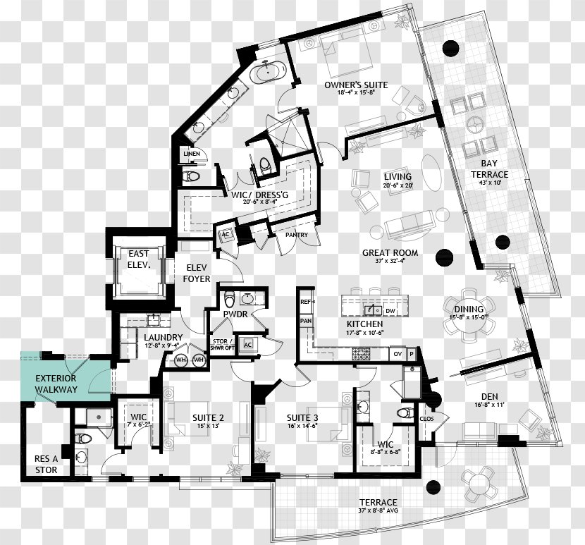 Floor Plan Line - Drawing - Design Transparent PNG