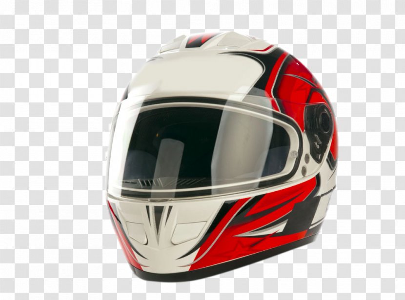 Scooter Motorcycle Helmet Motard Driving - Personal Protective Equipment - Red And White Transparent PNG