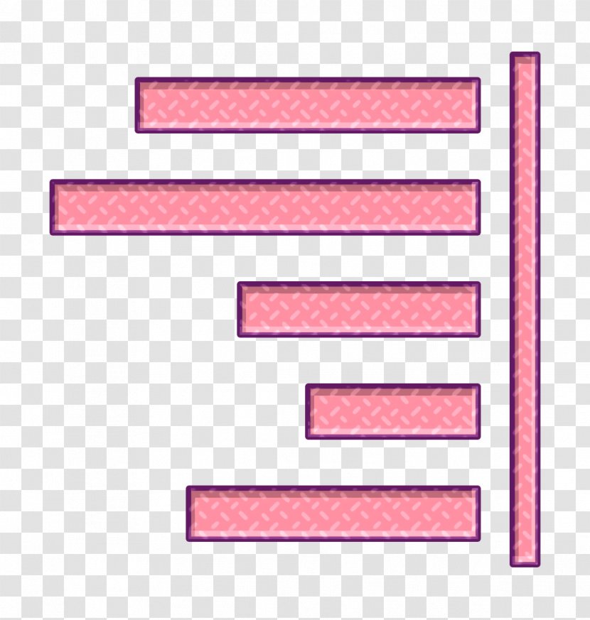 Align Icon Line Right - Rectangle Pink Transparent PNG