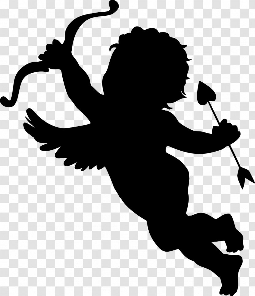 Silhouette Cupid Clip Art - Painting Transparent PNG
