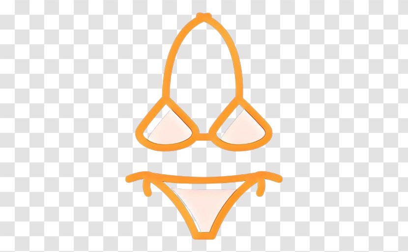 Orange - Triangle - Logo Swimsuit Top Transparent PNG