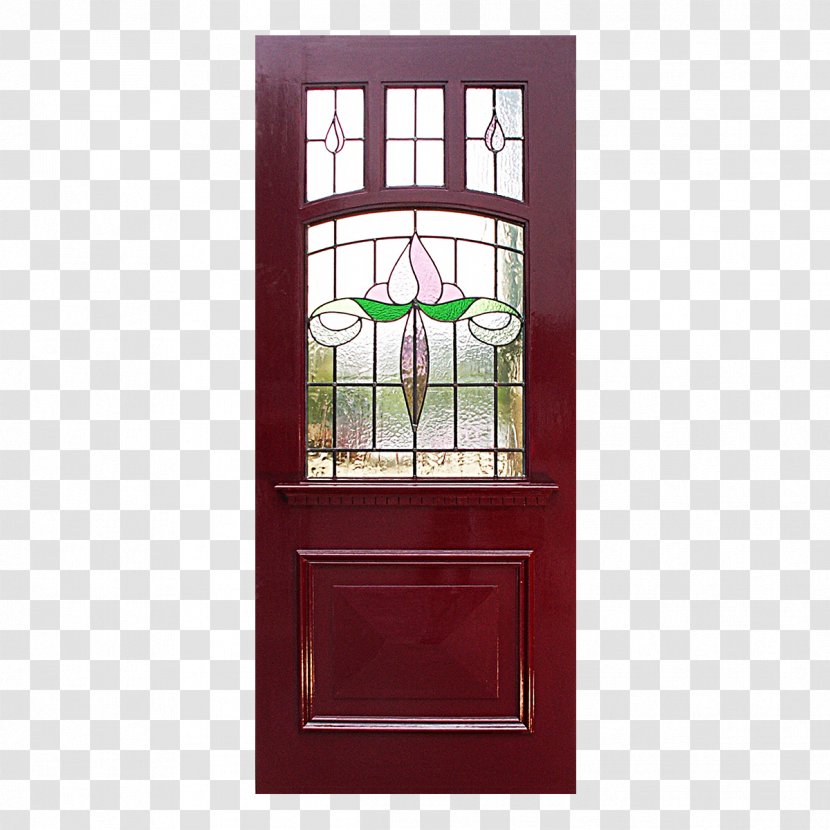Window Door Stained Glass Solid Wood - Arched Transparent PNG