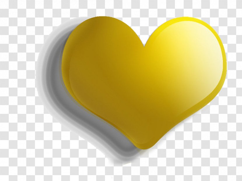 Yellow Heart Button - Gold - Love Transparent PNG