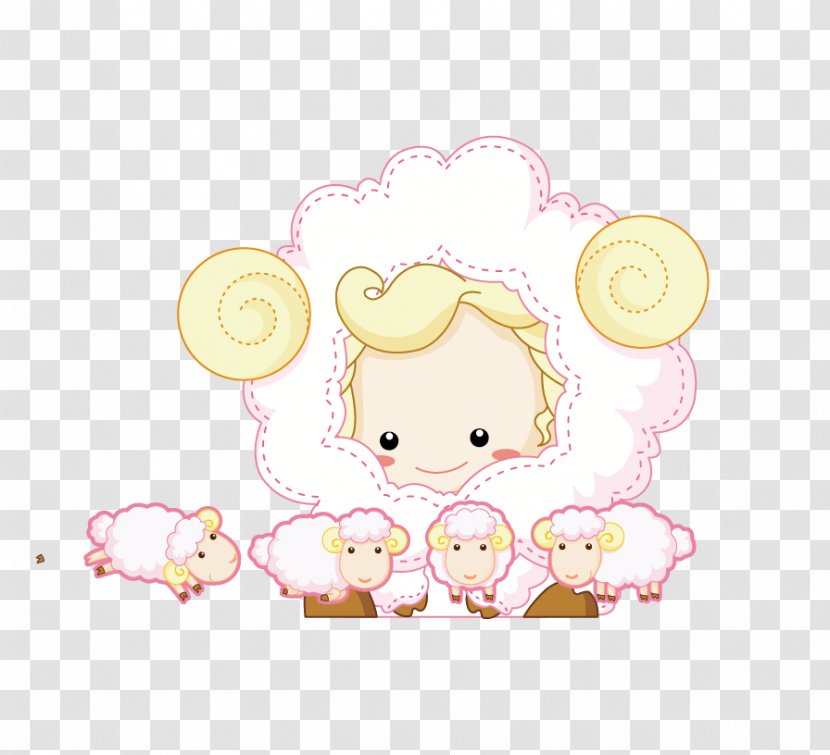 Sheep Chinese Zodiac Q-version Ovejita Illustration - Fictional Character - Hand-painted Transparent PNG