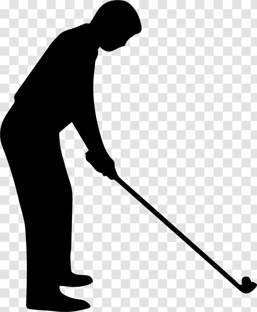 Golfer Golf Stroke Mechanics Clubs Clip Art - Black And White - Mini Transparent PNG