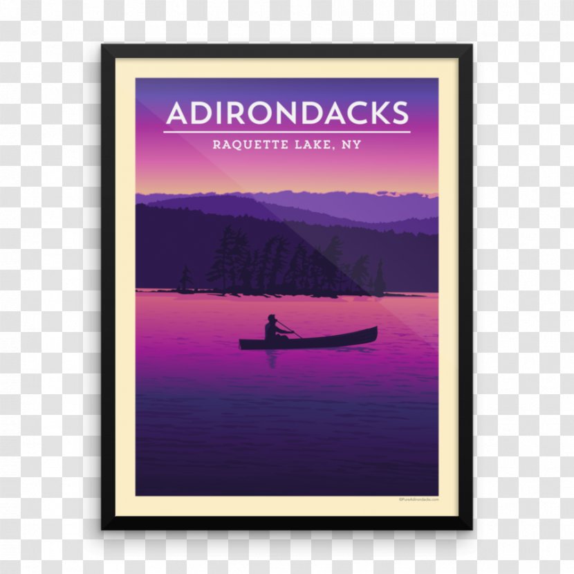 Lake Placid Adirondack Park Poster High Peaks George - Retro Electro Flyer Transparent PNG