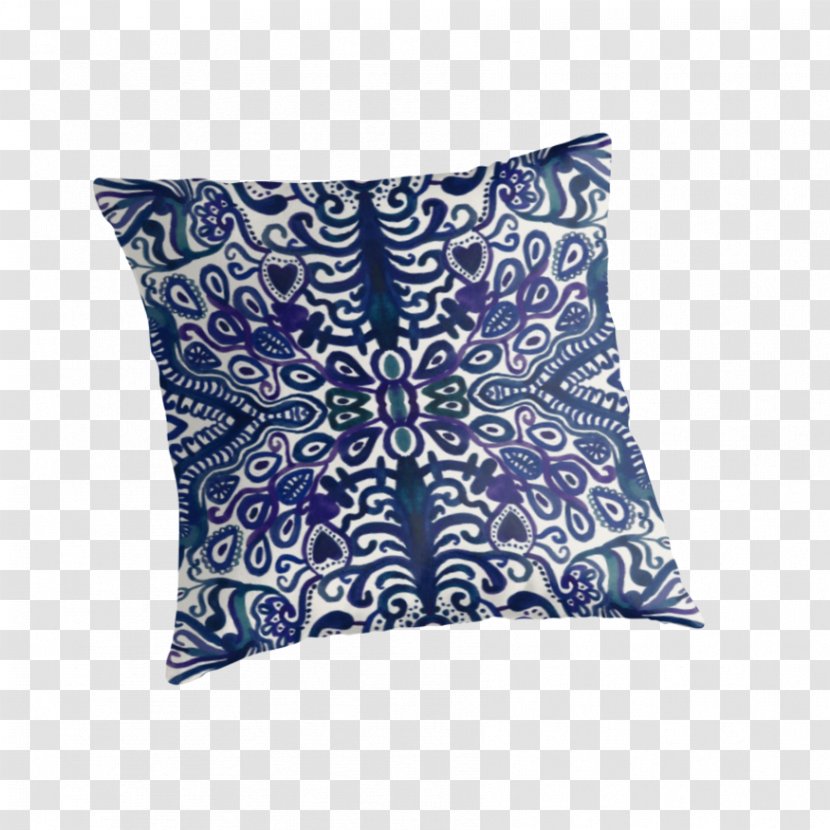 Throw Pillows Cushion Damask Pattern - Apple Iphone 8 Plus - Watercolor Navy Transparent PNG