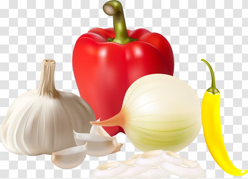 Vegetable Food Spice Clip Art - Bell Peppers And Chili - Garlic Transparent PNG