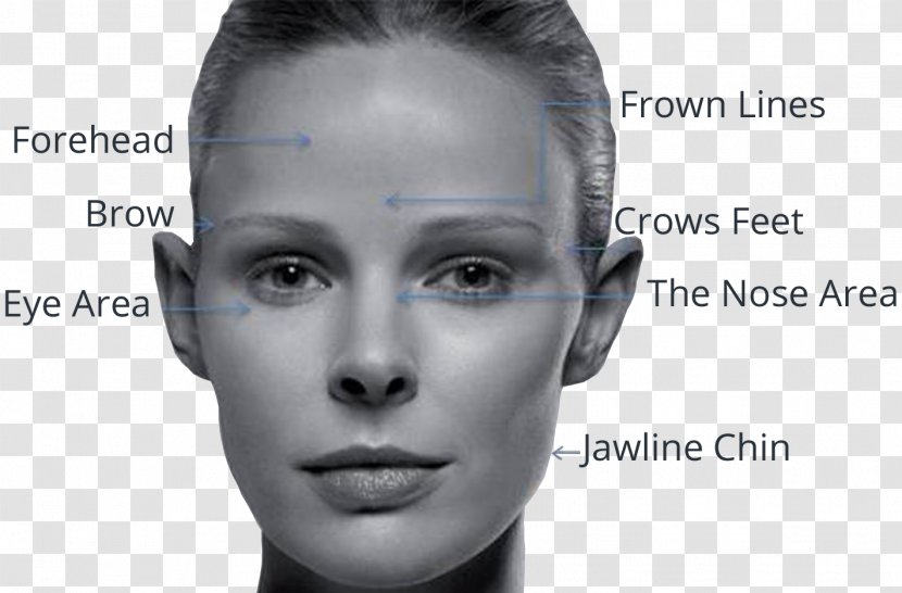 Forehead Wrinkle Cheek Skin Element Clinic Face - Black And White Transparent PNG