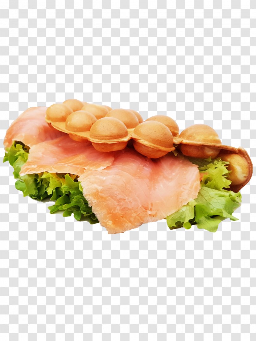 Smoked Salmon Ham And Cheese Sandwich Egg Waffle - Finger Food Transparent PNG