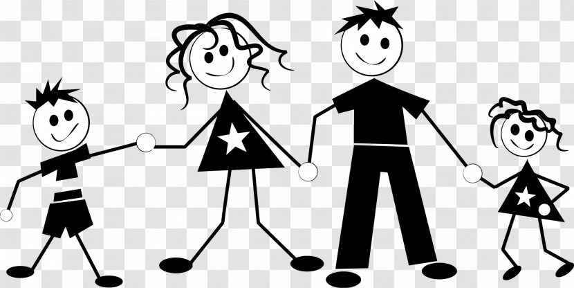 Child Stick Figure Clip Art - Happiness - Three Family Cliparts Transparent PNG