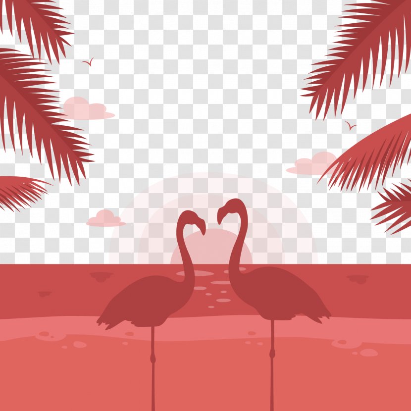 Flamingo Silhouette Download - Cartoon - Red Transparent PNG
