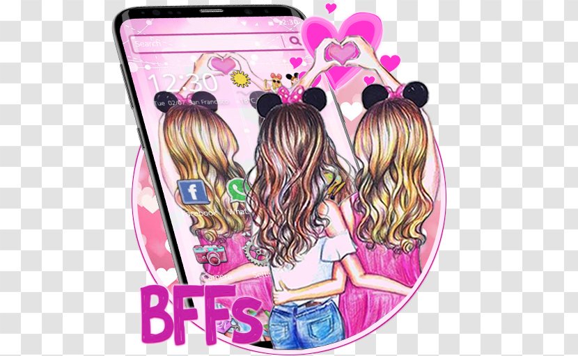 Friendship Love Illustration Microsoft Launcher Hair Coloring - Silhouette - Best Friends Forever Transparent PNG