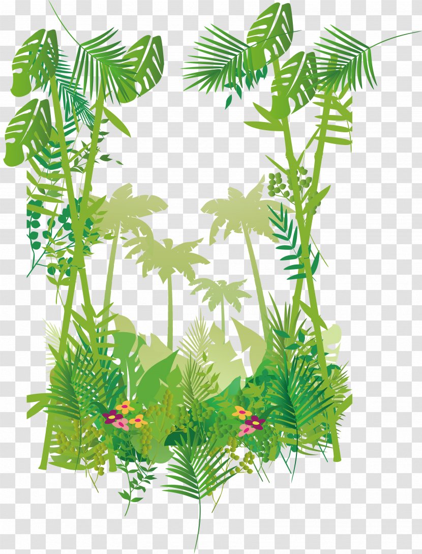 Forest Border Vector - Tropical - Floral Design Transparent PNG