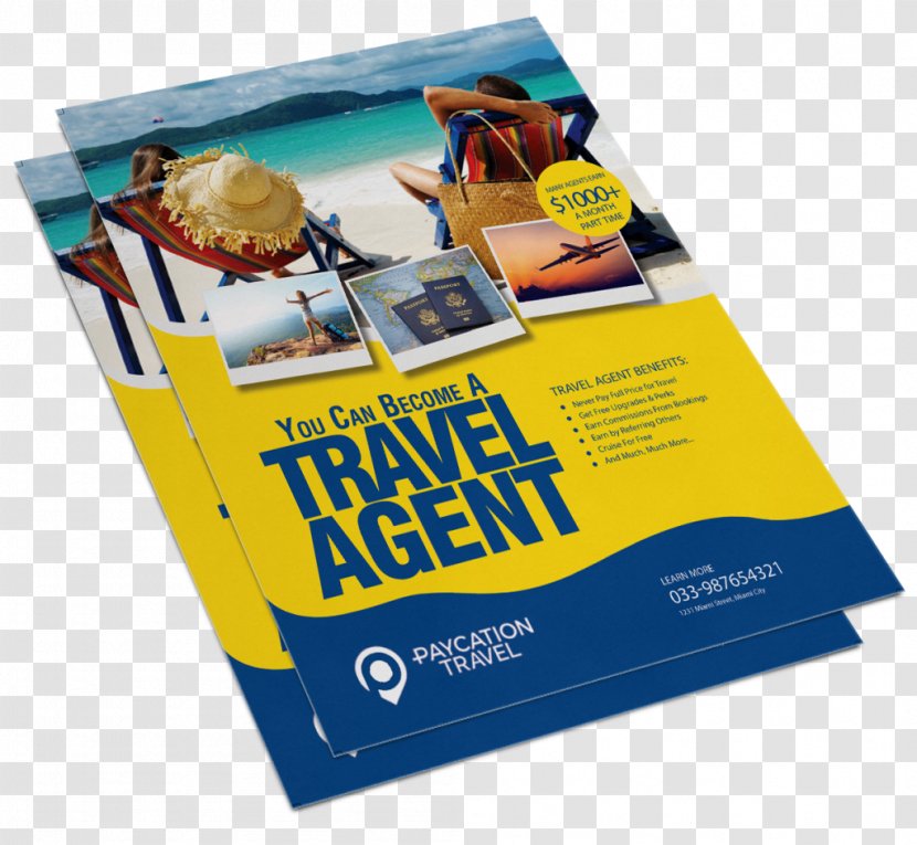 Flyer Paper Advertising Printing Travel - Mockup Transparent PNG