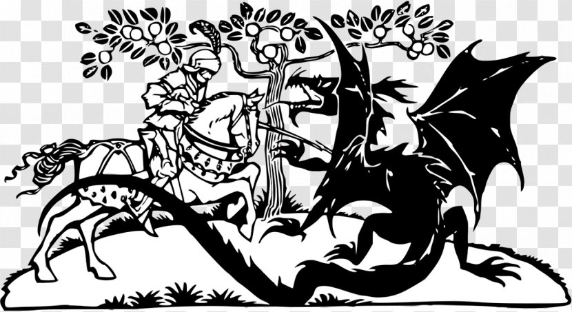 Saint George And The Dragon Hill, Uffington Clip Art - Supernatural Creature Transparent PNG