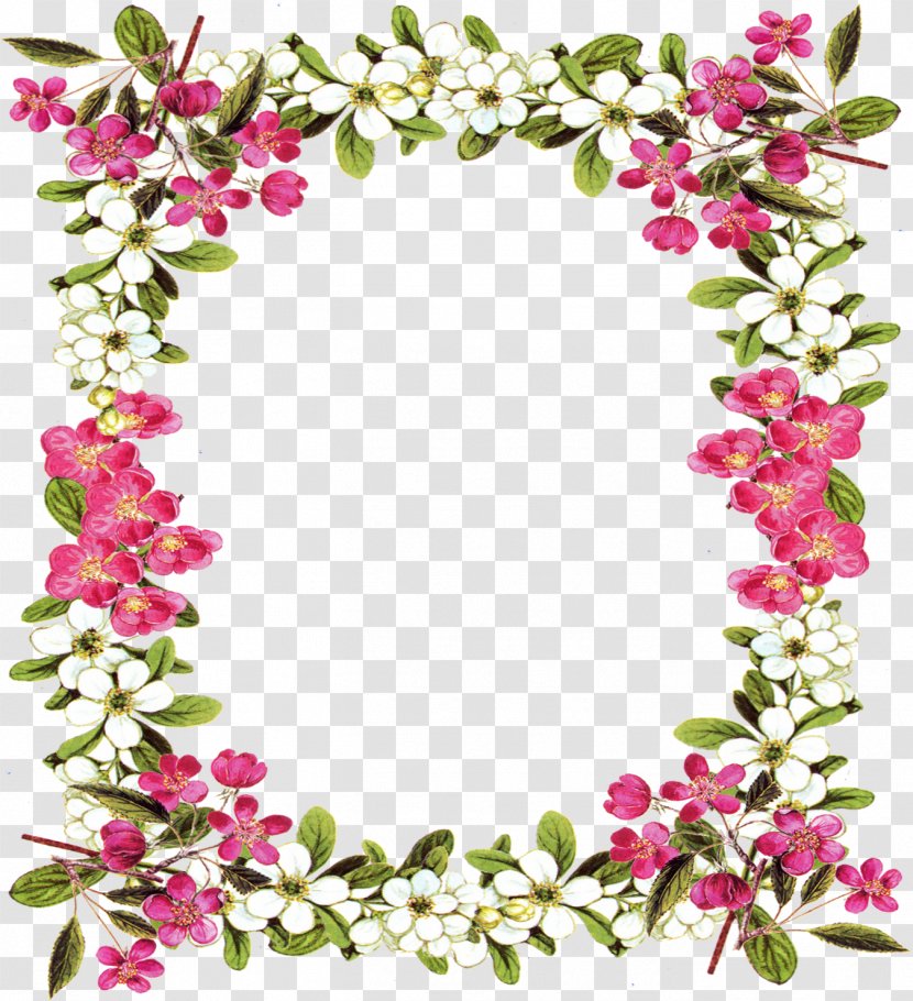 Flower Clip Art - Floral Design - Garland Frame Transparent PNG