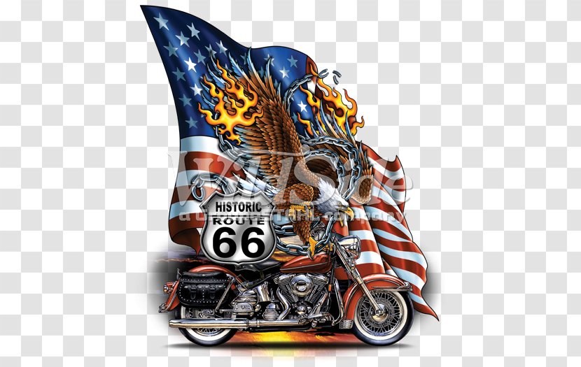 T-shirt United States Motorcycle Clothing Hat - Automotive Design - Us Route 66 Transparent PNG