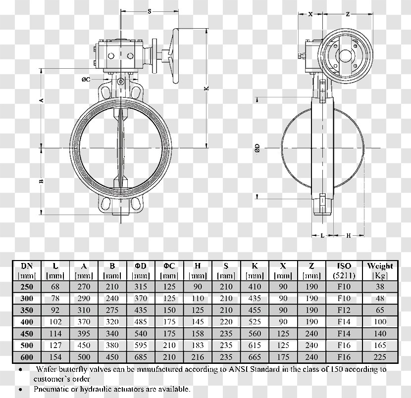 Technical Drawing Product Line Design Angle - M Group - Wafer Butterfly Valve Installation Transparent PNG