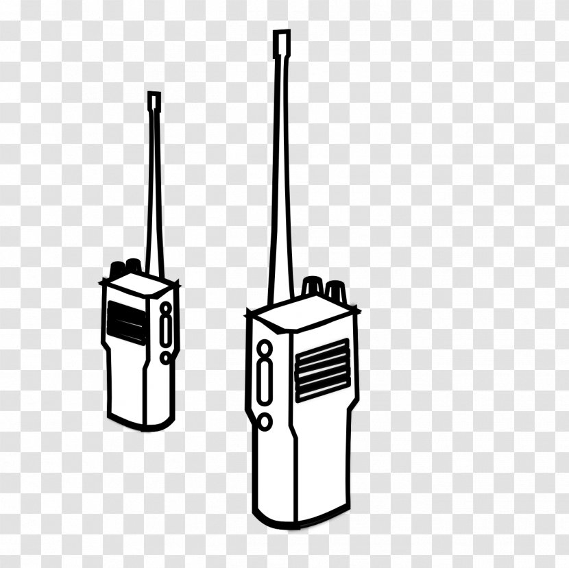 Walkie-talkie Mobile Phone Clip Art - Black And White - Walkie Talkie Cliparts Transparent PNG