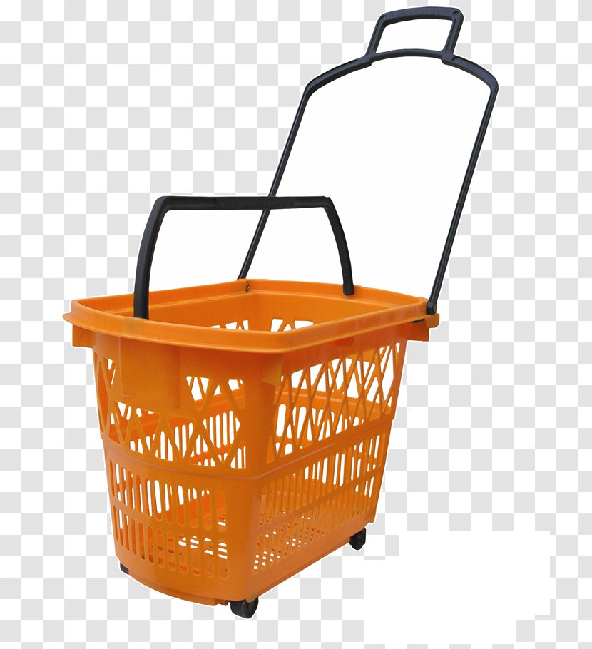 Basket Liter Cart Product Plastic - Orange - Shopping Baskets With Wheels Transparent PNG