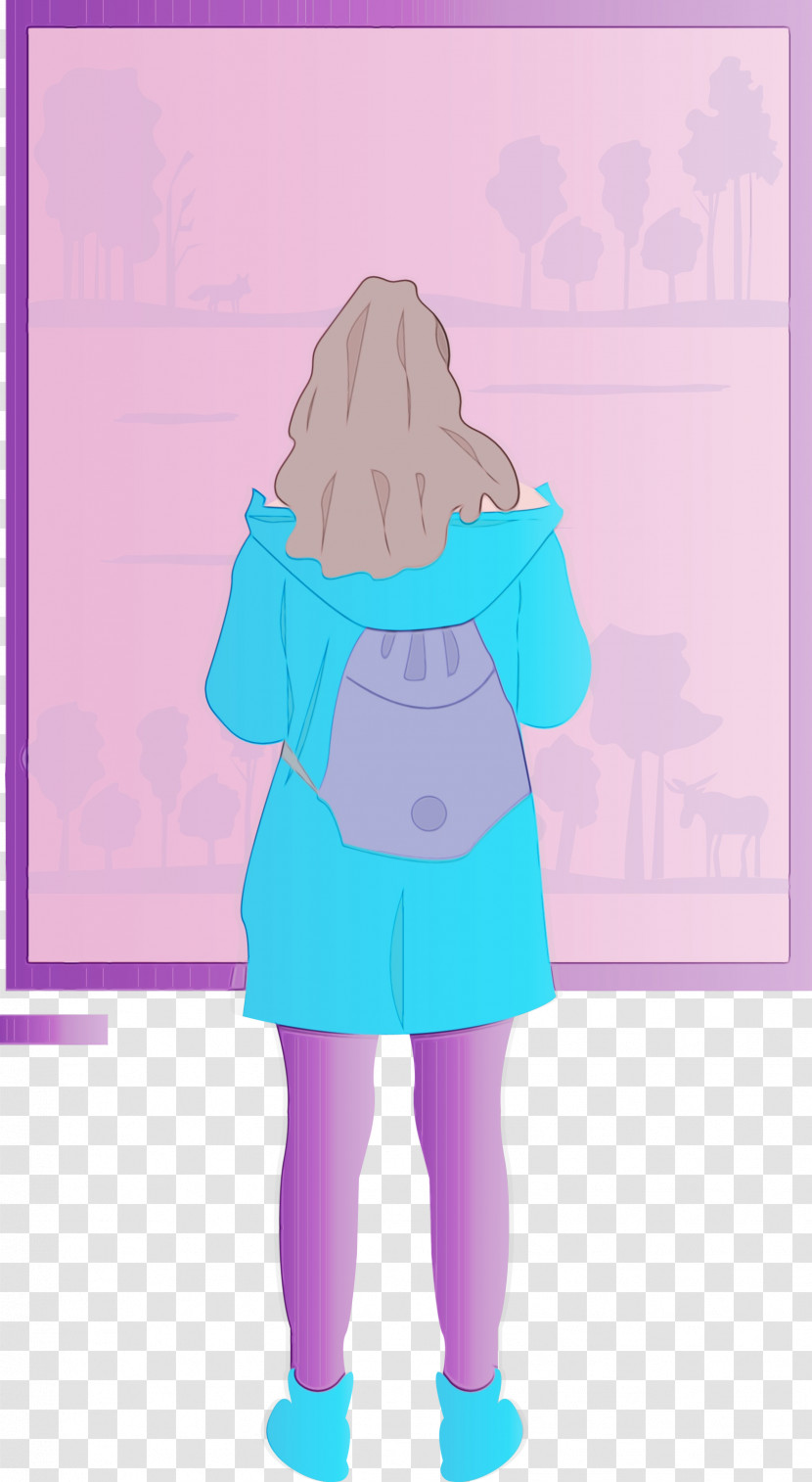 Cartoon Purple Turquoise Style Transparent PNG