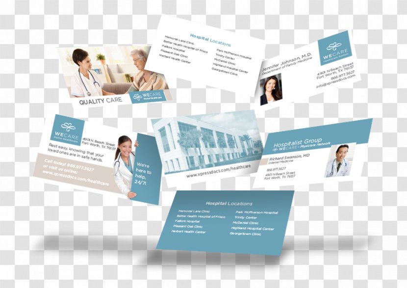Health Care Xpressdocs Business Cards Home Service - Clinic - Real Estate Card Transparent PNG