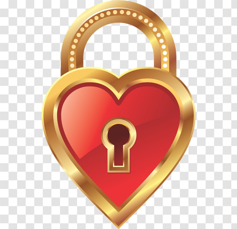 Padlock Key Lever Tumbler Lock Clip Art - Heart - Qw Transparent PNG
