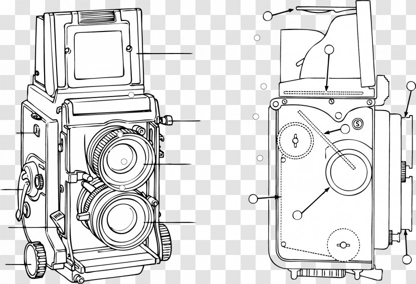 Vector Painted Camera Analysis Diagram - Drawing - Monochrome Transparent PNG