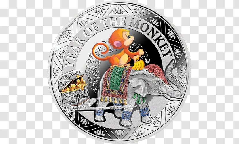 Silver Coin Monkey Lunar Calendar - Series - Year Of The Transparent PNG