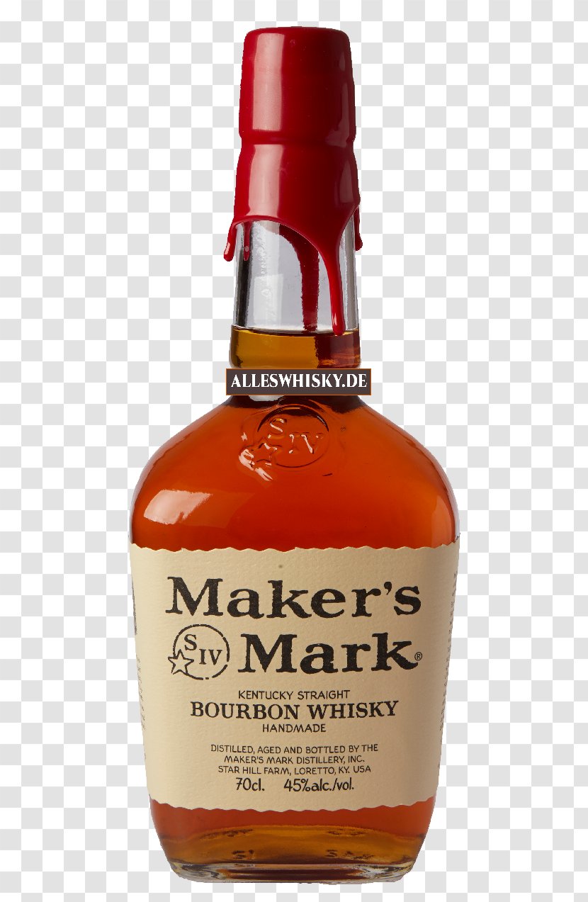 Tennessee Whiskey Maker's Mark Bourbon Liqueur - Glass Bottle Transparent PNG