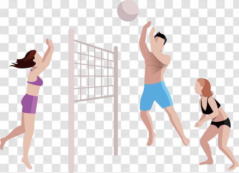 Download Cartoon - Beach Volleyball Transparent PNG