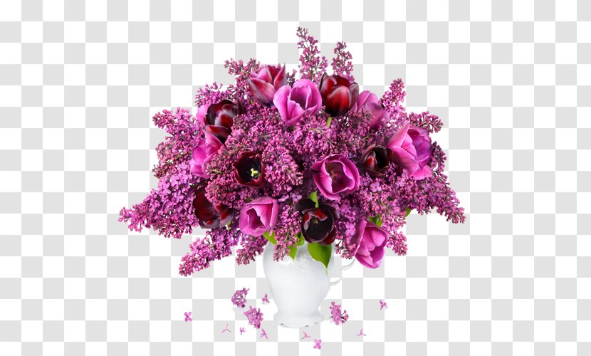 Flower Bouquet Tulip Lilac Garden Roses - Petal - Purple Flowers Transparent PNG