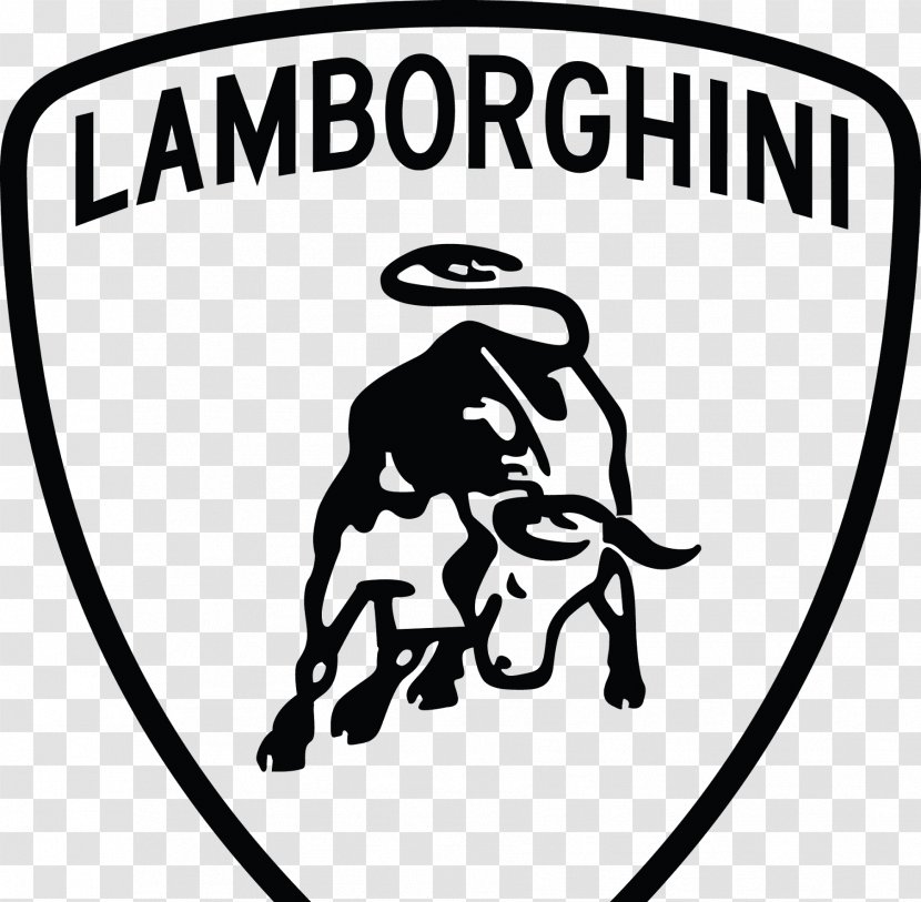 Lamborghini Aventador Car Drawing Logo - Black And White Transparent PNG