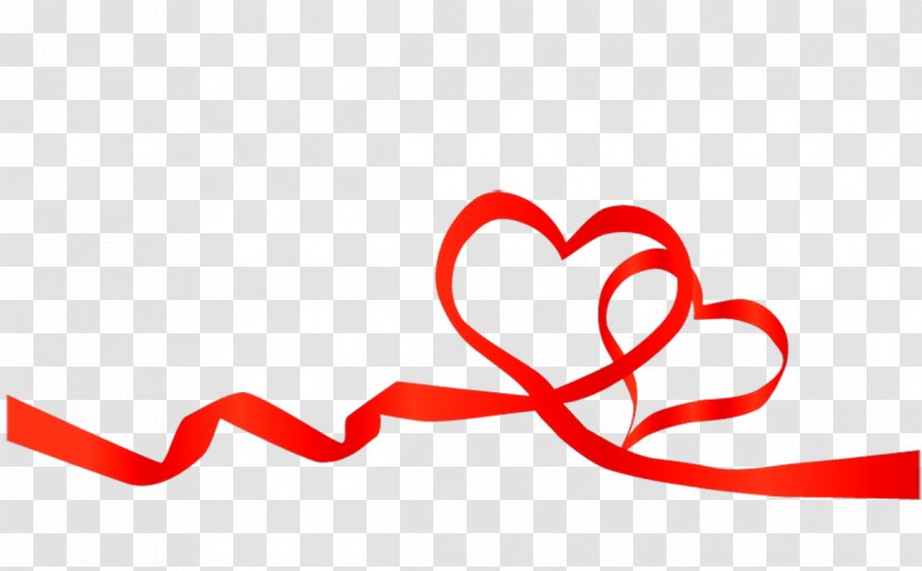 Red Ribbon Heart Clip Art - Frame - Love Background Transparent PNG