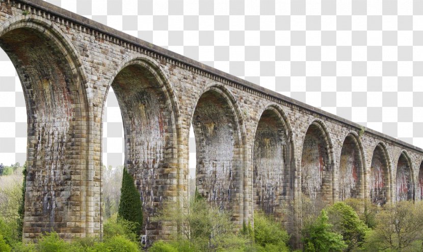 Stone Arch Bridge Viaduct - Concrete - Retro Transparent PNG