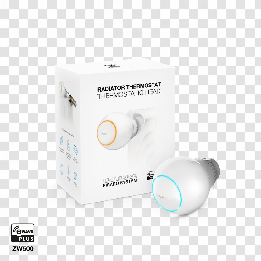 Fibaro The Heat Controller Starter Pack ZW5 EU Z-Wave White Thermostat FGBRS-001 Indoor Temperature Sensor Freestanding Wireless Radiatorová Hlavice FIB-FGT-001-ZW5 - Electronic Device - Radiator Transparent PNG