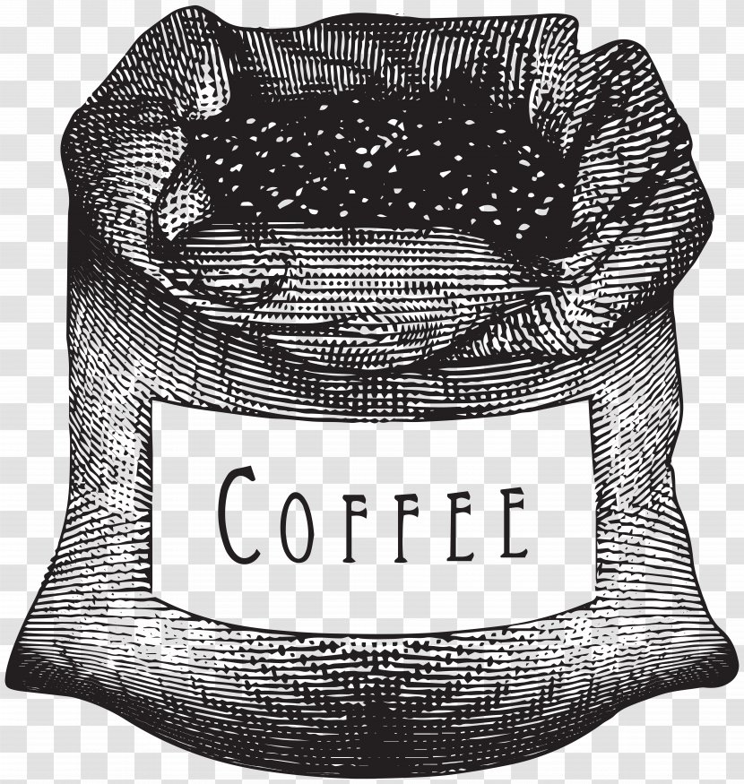 Coffee Cup Tea Cafe Cream - Black And White - Bag Transparent Clip Art Transparent PNG