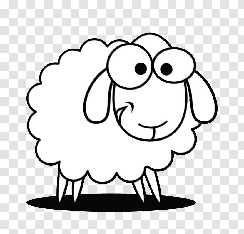 Sheep Drawing Silhouette Clip Art Illustration - Happy - White Transparent PNG