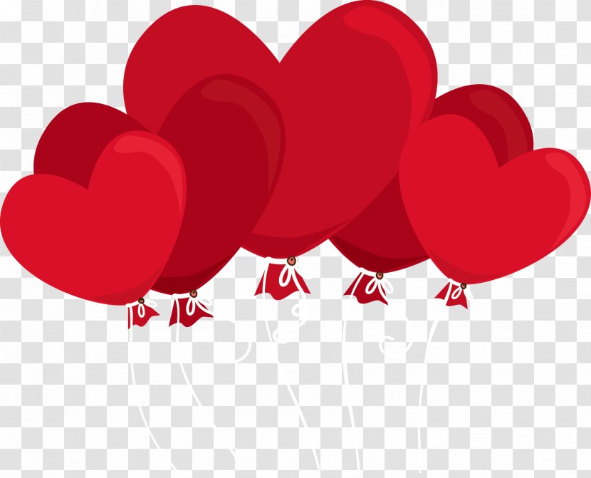 Heart Valentine's Day Red Portable Network Graphics Image - Go Balloon Transparent PNG