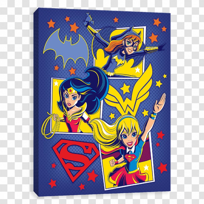 Wonder Woman Batgirl Supergirl Canvas DC Comics - Metallic SuperMan Logo Transparent PNG