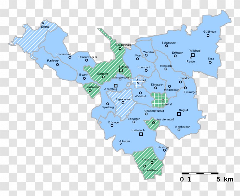 Oberamt Nagold Calw Herrenberg Map - Area M Airsoft Koblenz - 1800 Transparent PNG