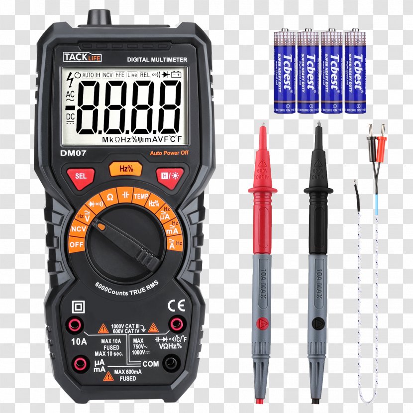 Digital Multimeter True RMS Converter Electronic Test Equipment Electronics - Probe - Ammeter Transparent PNG