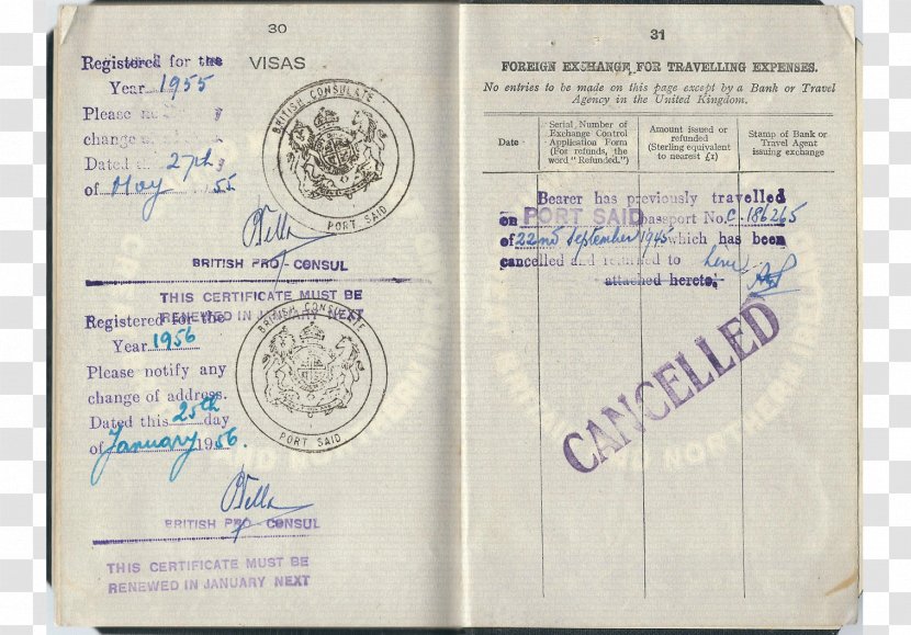 United States Passport Suez Crisis Travel Document British - Battle Of Kadesh Transparent PNG