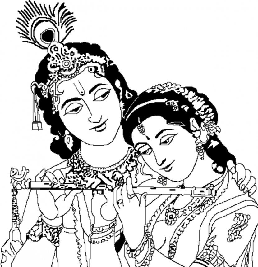 Radha Krishna Ganesha Clip Art - Pencil - Cliparts Transparent PNG