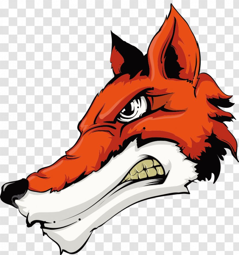 Dog Cartoon Fox Illustration - Gray Wolf - Vector Head Transparent PNG