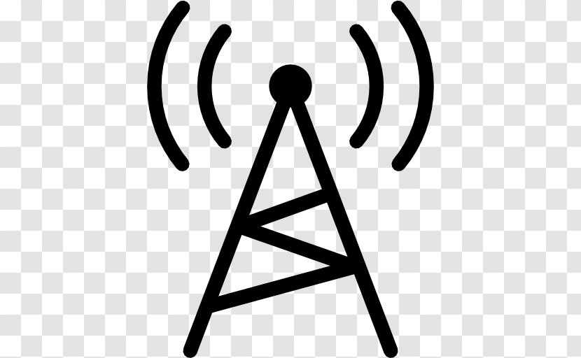 Radio Telecommunications Tower Clip Art - Black And White - Broadcasting Transparent PNG