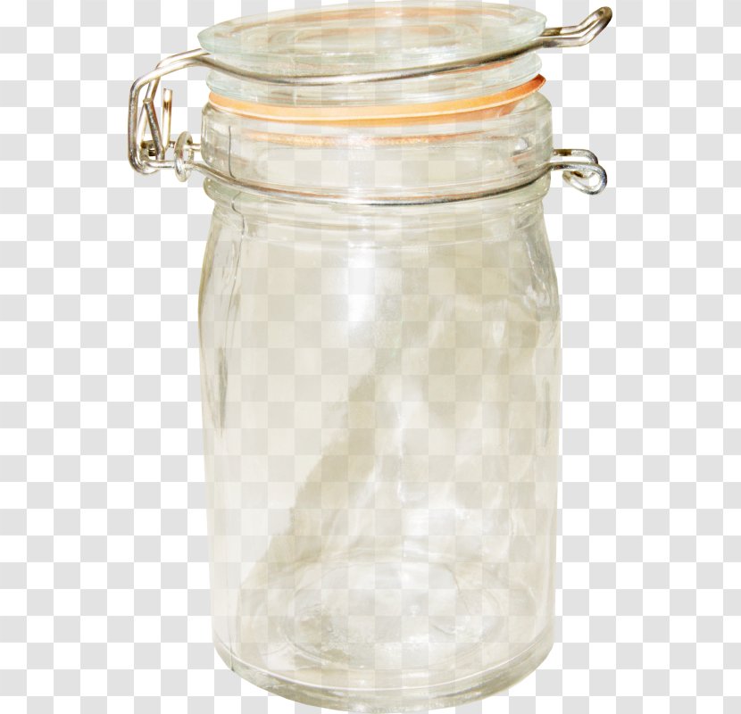 Glass Mason Jar Bottle Clip Art - Lid - Simple Transparent PNG