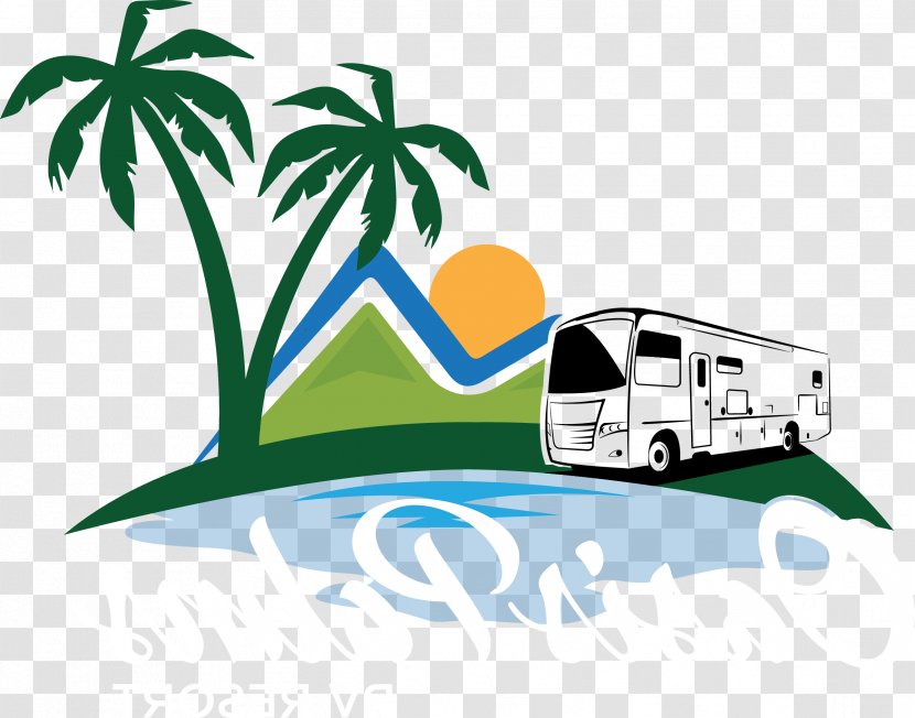 Palm Tree Background - Beach - Public Transport Logo Transparent PNG